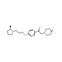 C[C@@H]1CCCN1CCCOc1ccc(C(=O)CN2CCC(F)(F)CC2)cc1 ZINC000084671509