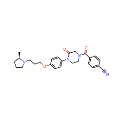 C[C@@H]1CCCN1CCCOc1ccc(N2CCN(C(=O)c3ccc(C#N)cc3)CC2=O)cc1 ZINC000028870290