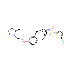 C[C@@H]1CCCN1CCOc1ccc2c(c1)C[C@H]1CC[C@@H](C2)[C@@H]1NS(=O)(=O)c1ccc(Cl)s1 ZINC000058538671