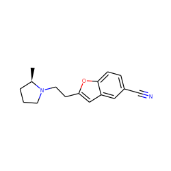 C[C@@H]1CCCN1CCc1cc2cc(C#N)ccc2o1 ZINC000028523328