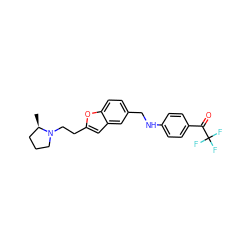 C[C@@H]1CCCN1CCc1cc2cc(CNc3ccc(C(=O)C(F)(F)F)cc3)ccc2o1 ZINC000013674335