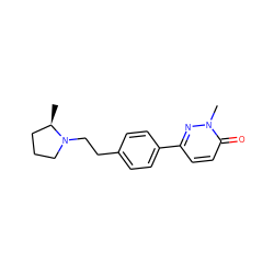 C[C@@H]1CCCN1CCc1ccc(-c2ccc(=O)n(C)n2)cc1 ZINC000072316411