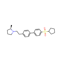 C[C@@H]1CCCN1CCc1ccc(-c2ccc(S(=O)(=O)C3CCCC3)cc2)cc1 ZINC000073222763