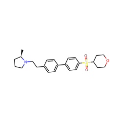 C[C@@H]1CCCN1CCc1ccc(-c2ccc(S(=O)(=O)C3CCOCC3)cc2)cc1 ZINC000073224597