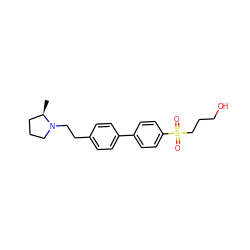 C[C@@H]1CCCN1CCc1ccc(-c2ccc(S(=O)(=O)CCCO)cc2)cc1 ZINC000073224581