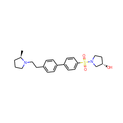 C[C@@H]1CCCN1CCc1ccc(-c2ccc(S(=O)(=O)N3CC[C@H](O)C3)cc2)cc1 ZINC000043071103