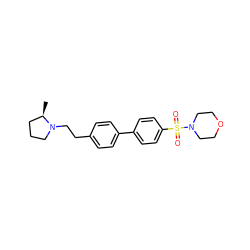 C[C@@H]1CCCN1CCc1ccc(-c2ccc(S(=O)(=O)N3CCOCC3)cc2)cc1 ZINC000043019149