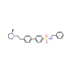 C[C@@H]1CCCN1CCc1ccc(-c2ccc(S(=O)(=O)NCc3ccccc3)cc2)cc1 ZINC000043065889