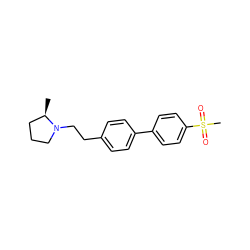 C[C@@H]1CCCN1CCc1ccc(-c2ccc(S(C)(=O)=O)cc2)cc1 ZINC000073223868