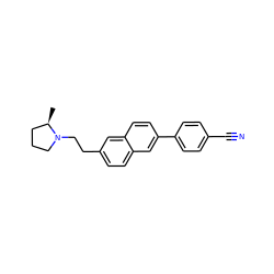 C[C@@H]1CCCN1CCc1ccc2cc(-c3ccc(C#N)cc3)ccc2c1 ZINC000028900914