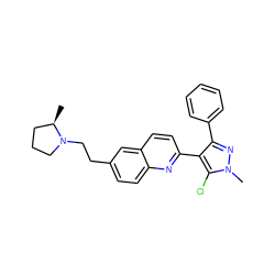 C[C@@H]1CCCN1CCc1ccc2nc(-c3c(-c4ccccc4)nn(C)c3Cl)ccc2c1 ZINC000035943806