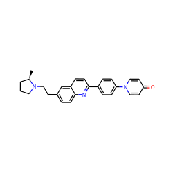 C[C@@H]1CCCN1CCc1ccc2nc(-c3ccc(-n4ccc(=O)cc4)cc3)ccc2c1 ZINC000013983238