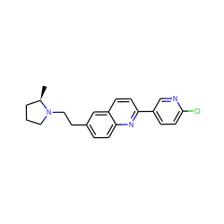 C[C@@H]1CCCN1CCc1ccc2nc(-c3ccc(Cl)nc3)ccc2c1 ZINC000049785228