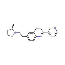 C[C@@H]1CCCN1CCc1ccc2nc(-c3cccnc3)ccc2c1 ZINC000013983236