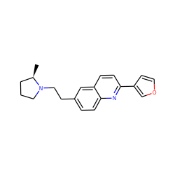 C[C@@H]1CCCN1CCc1ccc2nc(-c3ccoc3)ccc2c1 ZINC000049112223