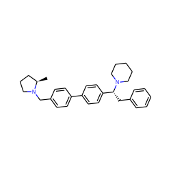 C[C@@H]1CCCN1Cc1ccc(-c2ccc([C@@H](Cc3ccccc3)N3CCCCC3)cc2)cc1 ZINC000073224215