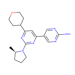 C[C@@H]1CCCN1c1nc(-c2cnc(N)nc2)cc(C2CCOCC2)n1 ZINC000221269925