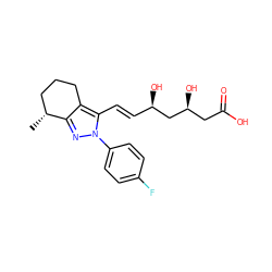 C[C@@H]1CCCc2c1nn(-c1ccc(F)cc1)c2/C=C/[C@@H](O)C[C@@H](O)CC(=O)O ZINC000013833982