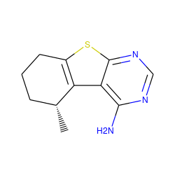 C[C@@H]1CCCc2sc3ncnc(N)c3c21 ZINC000012404913