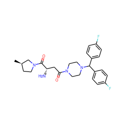 C[C@@H]1CCN(C(=O)[C@@H](N)CC(=O)N2CCN(C(c3ccc(F)cc3)c3ccc(F)cc3)CC2)C1 ZINC000653848310