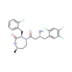 C[C@@H]1CCN(C(=O)C[C@H](N)Cc2cc(F)c(F)cc2F)[C@H](Cc2ccccc2F)C(=O)N1 ZINC000006745464