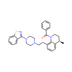 C[C@@H]1CCN(C(=O)c2ccccc2)c2c(CCN3CCN(c4nsc5ccccc45)CC3)cccc21 ZINC000028526236