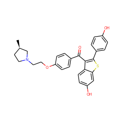 C[C@@H]1CCN(CCOc2ccc(C(=O)c3c(-c4ccc(O)cc4)sc4cc(O)ccc34)cc2)C1 ZINC000003928594