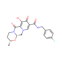 C[C@@H]1CCN2C(=O)c3c(O)c(=O)c(C(=O)NCc4ccc(F)cc4)cn3C[C@@H]2O1 ZINC000096923817