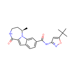 C[C@@H]1CCNC(=O)c2cc3ccc(C(=O)Nc4cc(C(C)(C)C)on4)cc3n21 ZINC000147718348