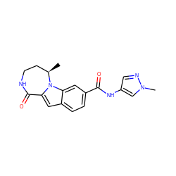 C[C@@H]1CCNC(=O)c2cc3ccc(C(=O)Nc4cnn(C)c4)cc3n21 ZINC000147850651