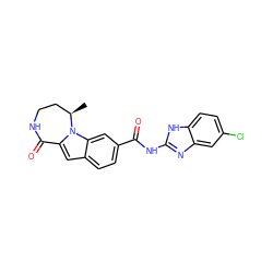 C[C@@H]1CCNC(=O)c2cc3ccc(C(=O)Nc4nc5cc(Cl)ccc5[nH]4)cc3n21 ZINC000117696881