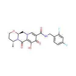 C[C@@H]1CCO[C@H]2Cn3cc(C(=O)NCc4ccc(F)cc4F)c(=O)c(O)c3C(=O)N21 ZINC000058581064