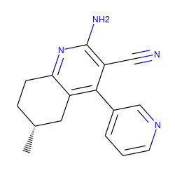 C[C@@H]1CCc2nc(N)c(C#N)c(-c3cccnc3)c2C1 ZINC000020288984