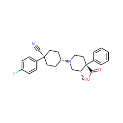 C[C@@H]1CN([C@H]2CC[C@](C#N)(c3ccc(F)cc3)CC2)CC[C@]1(C(=O)O)c1ccccc1 ZINC000100089496