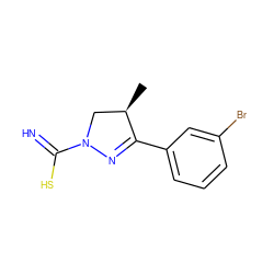 C[C@@H]1CN(C(=N)S)N=C1c1cccc(Br)c1 ZINC000013474224