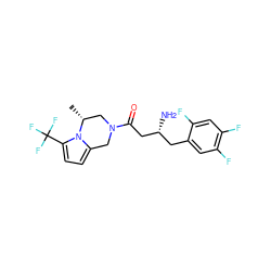 C[C@@H]1CN(C(=O)C[C@H](N)Cc2cc(F)c(F)cc2F)Cc2ccc(C(F)(F)F)n21 ZINC000084596643