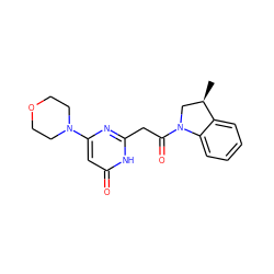 C[C@@H]1CN(C(=O)Cc2nc(N3CCOCC3)cc(=O)[nH]2)c2ccccc21 ZINC000103262552