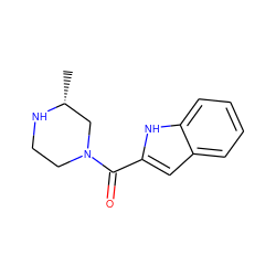 C[C@@H]1CN(C(=O)c2cc3ccccc3[nH]2)CCN1 ZINC000013526648