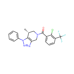 C[C@@H]1CN(C(=O)c2cccc(C(F)(F)F)c2Cl)Cc2nnn(-c3ccccc3)c21 ZINC000226027435