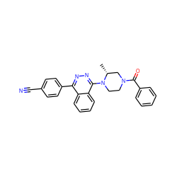 C[C@@H]1CN(C(=O)c2ccccc2)CCN1c1nnc(-c2ccc(C#N)cc2)c2ccccc12 ZINC000049045697