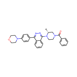 C[C@@H]1CN(C(=O)c2ccccc2)CCN1c1nnc(-c2ccc(N3CCOCC3)cc2)c2ccccc12 ZINC000058537940