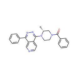 C[C@@H]1CN(C(=O)c2ccccc2)CCN1c1nnc(-c2ccccc2)c2cnccc12 ZINC000043203501