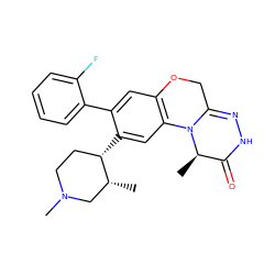 C[C@@H]1CN(C)CC[C@@H]1c1cc2c(cc1-c1ccccc1F)OCC1=NNC(=O)[C@@H](C)N12 ZINC000217491852