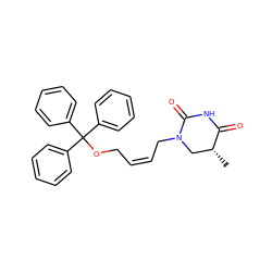 C[C@@H]1CN(C/C=C\COC(c2ccccc2)(c2ccccc2)c2ccccc2)C(=O)NC1=O ZINC000013491296