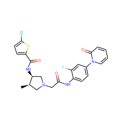 C[C@@H]1CN(CC(=O)Nc2ccc(-n3ccccc3=O)cc2F)C[C@@H]1NC(=O)c1ccc(Cl)s1 ZINC000043015267