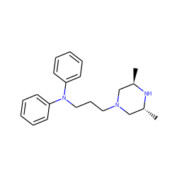 C[C@@H]1CN(CCCN(c2ccccc2)c2ccccc2)C[C@@H](C)N1 ZINC000026577860