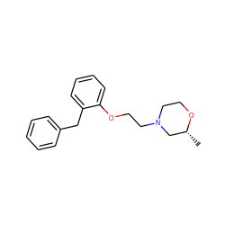 C[C@@H]1CN(CCOc2ccccc2Cc2ccccc2)CCO1 ZINC000013581626