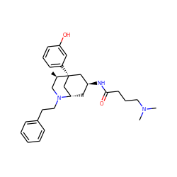 C[C@@H]1CN(CCc2ccccc2)[C@H]2C[C@H](NC(=O)CCCN(C)C)C[C@@]1(c1cccc(O)c1)C2 ZINC000261176323