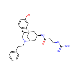 C[C@@H]1CN(CCc2ccccc2)[C@H]2C[C@H](NC(=O)CCNC(=N)N)C[C@@]1(c1cccc(O)c1)C2 ZINC000261083101