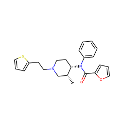 C[C@@H]1CN(CCc2cccs2)CC[C@@H]1N(C(=O)c1ccco1)c1ccccc1 ZINC000026741359